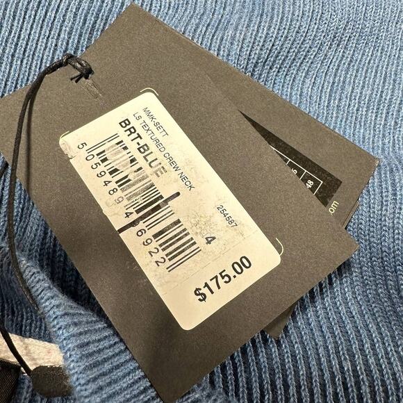 Ted Baker NWT Sett Long Sleeve Textured Crew Neck Bright Blue Men's Size 4 Large - Picture 6 of 11